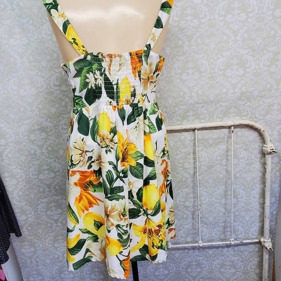 Cotton sundress lemon floral print Medium - Picture 6 of 8